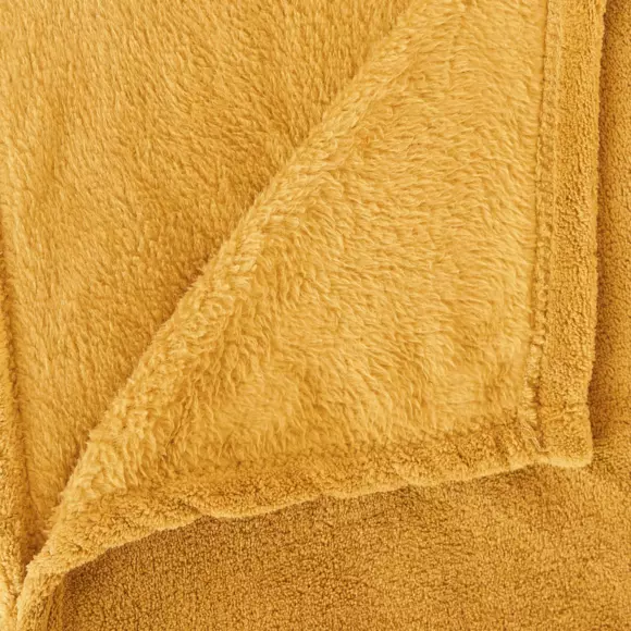 Plaid doux (150 cm) Tendresse Jaune ocre 2