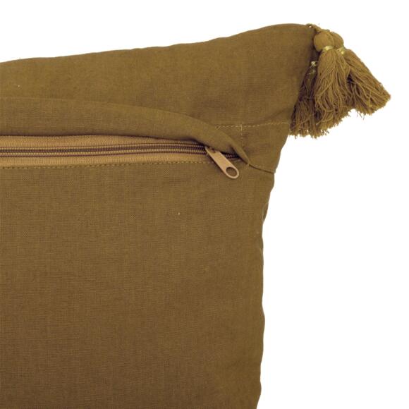 Cuscino quadrato (40 cm) Lona Marrone dorato 2