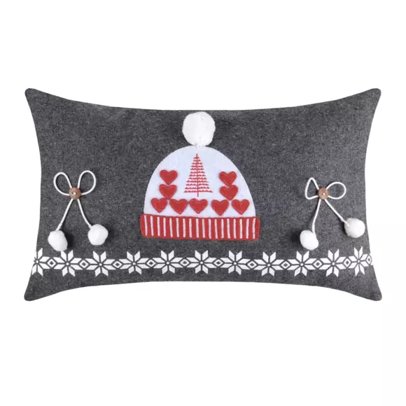 Coussin rectangulaire Luthern Gris anthracite 2