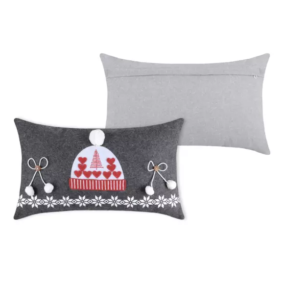 Coussin rectangulaire Luthern Gris anthracite 3