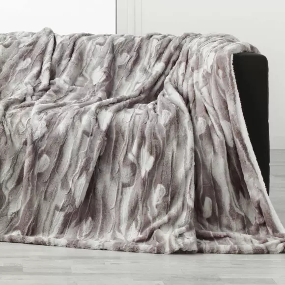 Plaid ecopelliccia (150 cm) Caribou Tortora 3