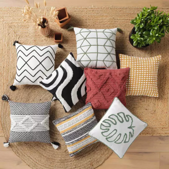 Housse de coussin carrée coton (40 cm) Sally Blanche