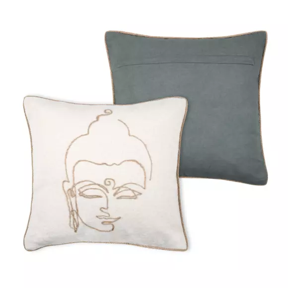 Coussin carré coton recyclé (40 cm) Asana Ecru 3