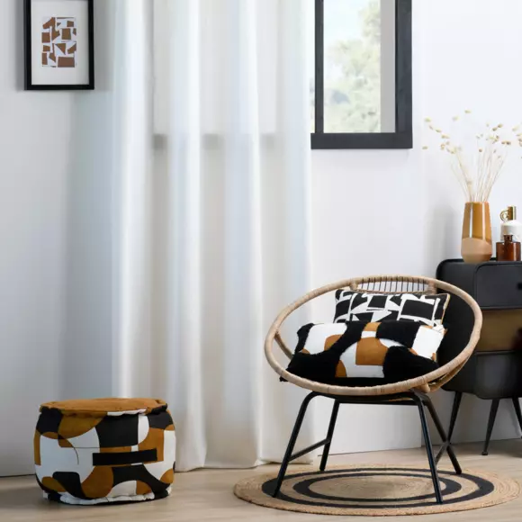 Coussin carré coton (40 cm) Chester Noir