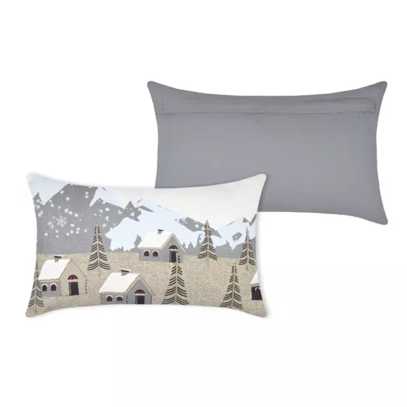 Coussin rectangulaire coton (50 cm) Cornouailles Gris