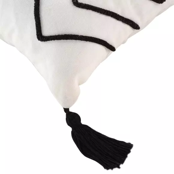 Housse de coussin carrée coton (40 cm) Coline Noire