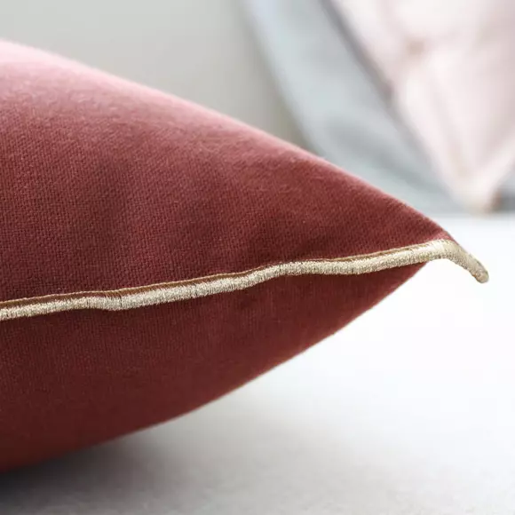 Coussin carré coton (40 cm) Harmony Rouge grenat 2