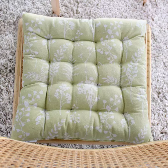 Coussin de chaise carré Herbier Vert tilleul 2