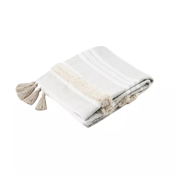 Jeté de canapé coton (150 cm) Yacht Beige 3