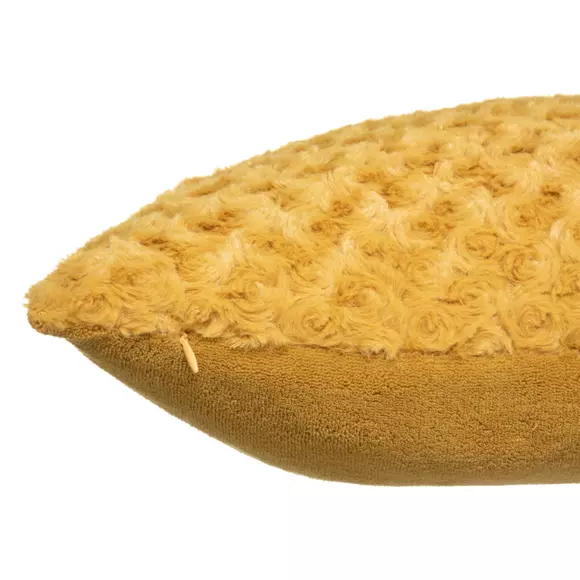 Coussin carré (45 cm) Bouclée Jaune ocre 2