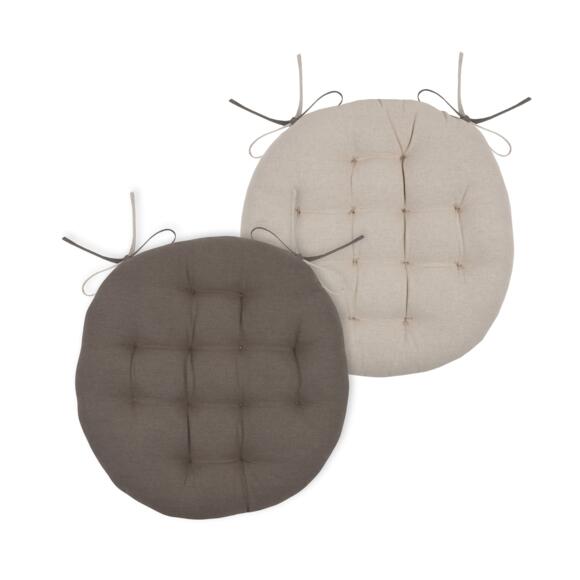 Stoelkussen rond Duo Taupe