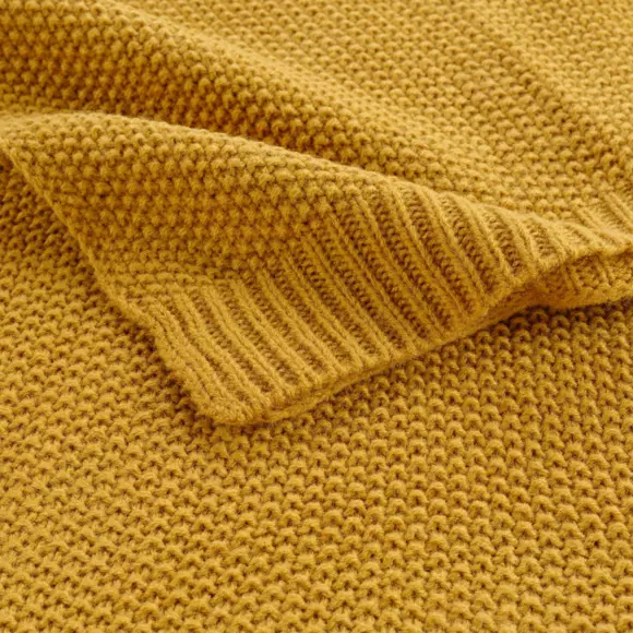 Plaid (150 cm) Tricotine Jaune ocre 3