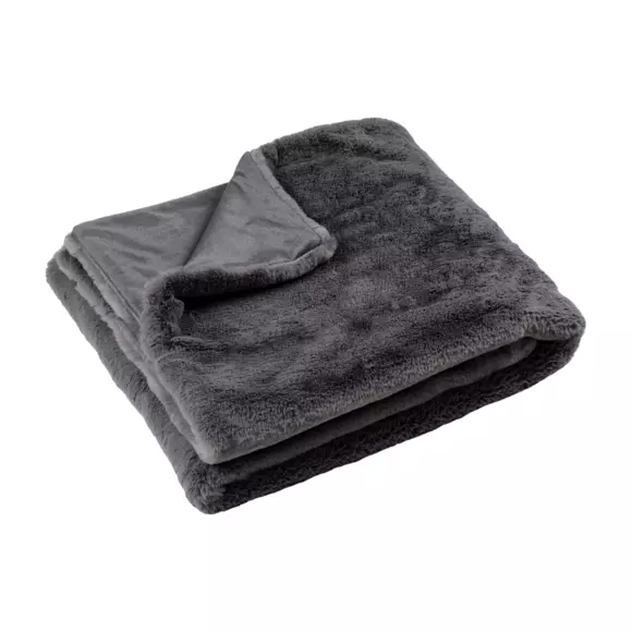 Plaid piel sintética (160 cm) Ulrik Gris pizarra 3
