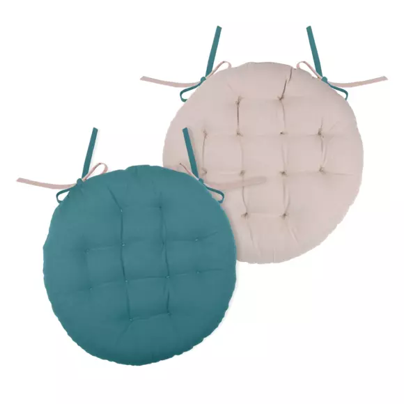 Cojín de silla redondo Duo Azul petroleo 2