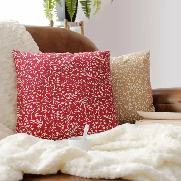 Coussin carré coton (40 cm) Solden Rouge 2