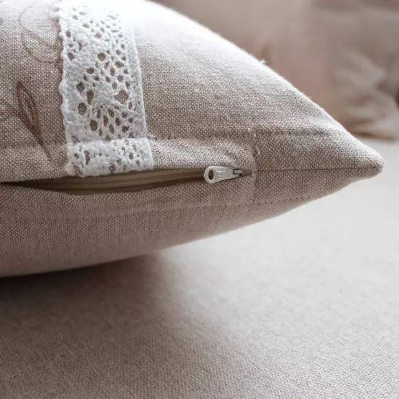 Cuscino quadrato cotone riciclato (40 cm) Rosa Beige 2