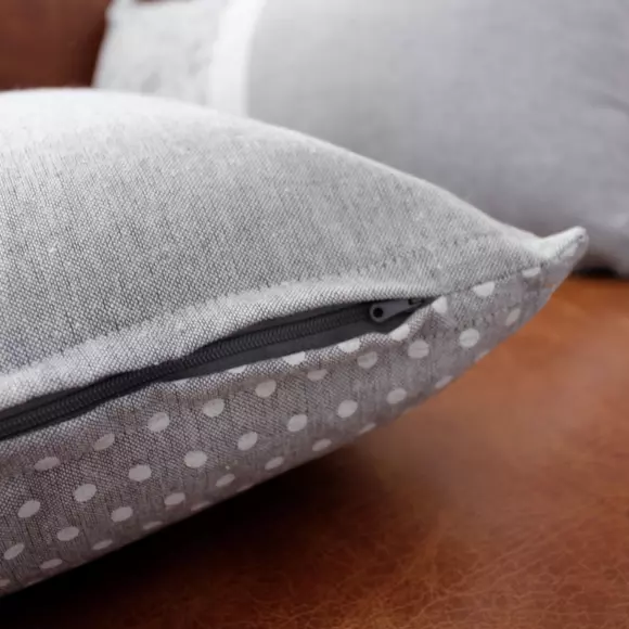 Coussin carré coton recyclé (40 cm) Elisa Gris clair 2