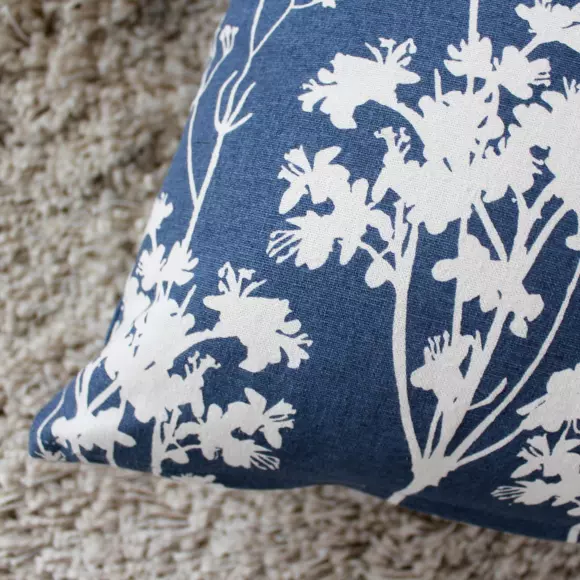 Coussin carré coton (40 cm) Herbier Bleu 2