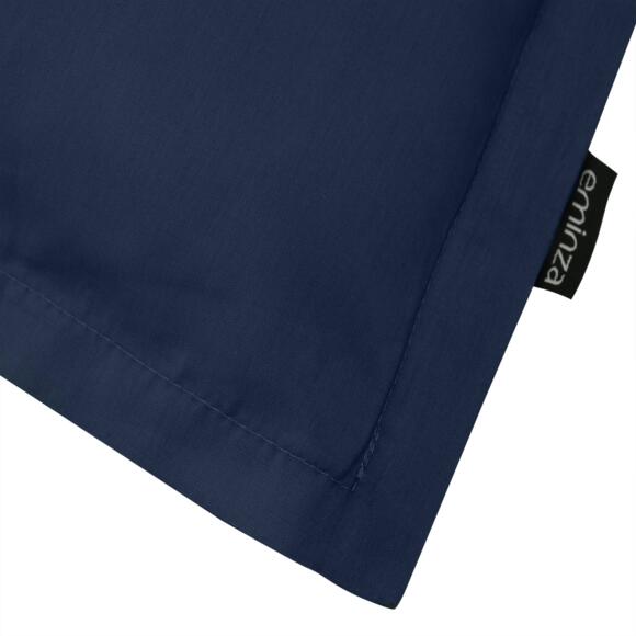 Funda de almohada rectangular de percal de algodón (70 cm) Cali Azul marino 2