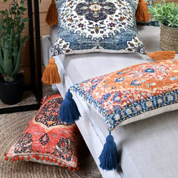 Coussin rectangulaire (50 cm) Bombay Rouge 2