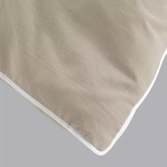 Funda Nórdica y dos fundas para almohadas algodón lavado (260 cm) Linette Beige 2