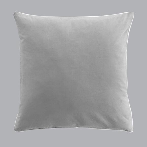 Funda Nórdica y dos fundas para almohadas algodón lavado (240 cm) Linette Gris 3
