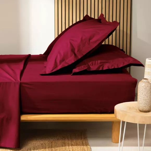Hoeslaken bio katoen (160 cm) Biolina Bordeaux 2