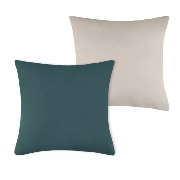 Coussin carré (50 cm) Duo Bleu orage