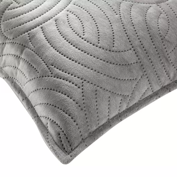 Housse de coussin carrée velours (40 cm) Solange Grise