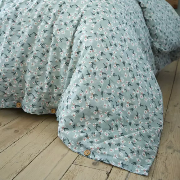 Funda nórdica en gasa de algodón (240 cm) Marguerite Azul 3