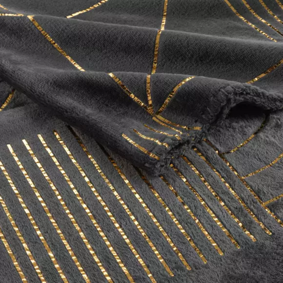 Plaid doux (150 cm) Lineor Gris anthracite 3