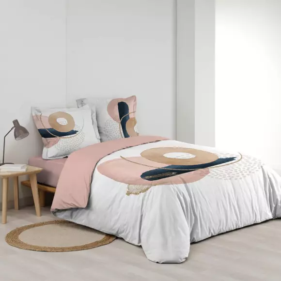 Funda nórdica y dos fundas para almohadones en algodón (240 cm) Novaline Rosa 2