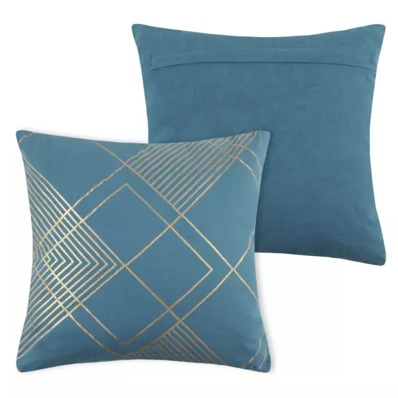 Coussin carré (40 cm) Hoffmann Bleu canard 3