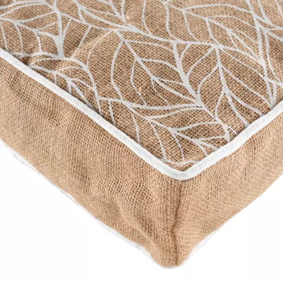 Coussin de sol jute (40 cm) Kalinda Blanc 2