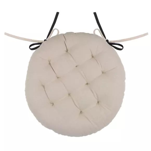 Coussin de chaise rond Duo Noir 3