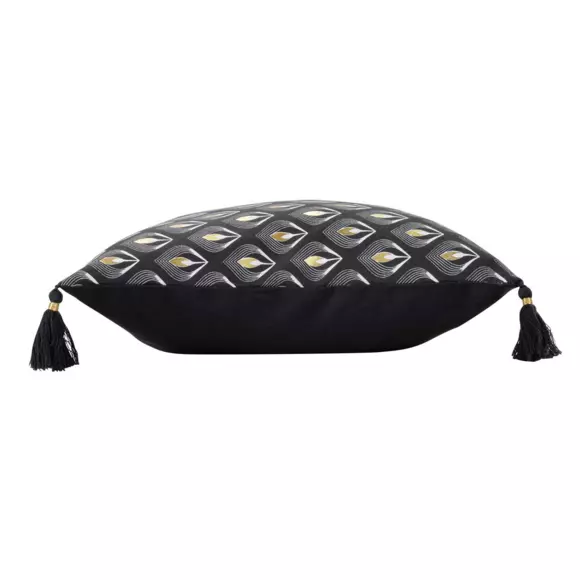 Housse de coussin carrée (40 cm) Noireor Noire 3