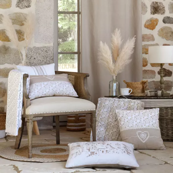 Coussin de sol carré (45 cm) Sophie Beige 2