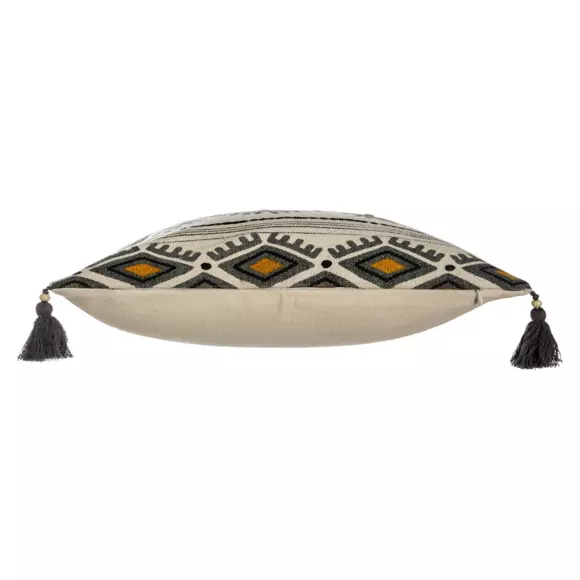 Housse de coussin carrée (40 cm) Azteq Pampil Ecru 2