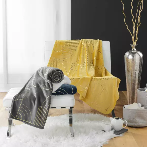 Plaid doux (150 cm) Lineor Jaune 2