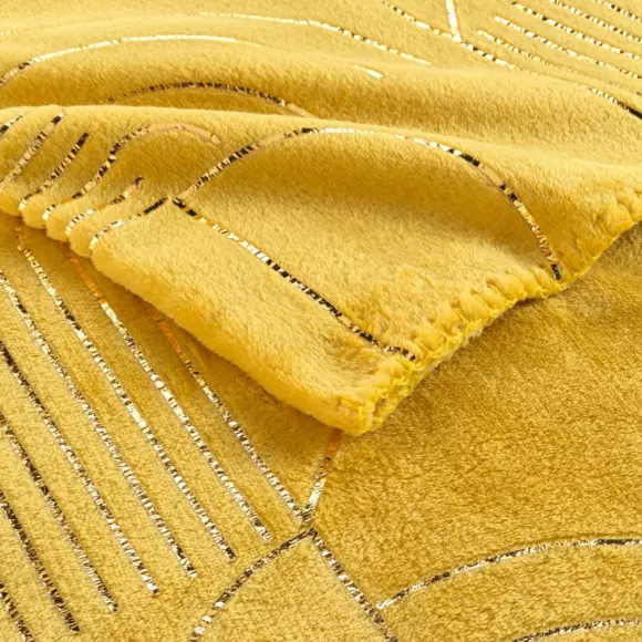 Plaid doux (150 cm) Lineor Jaune 3