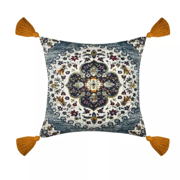 Coussin carré (40 cm) Bombay Bleu 3
