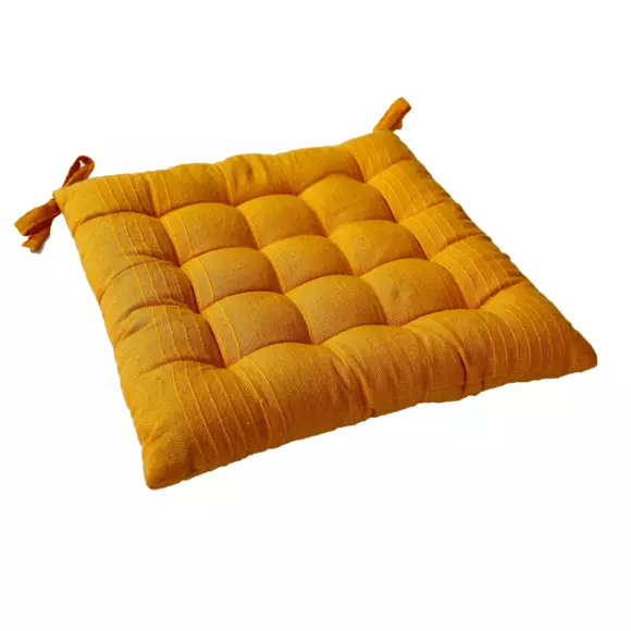 Cuscino per sedia quadrato Bombay Giallo senape 3