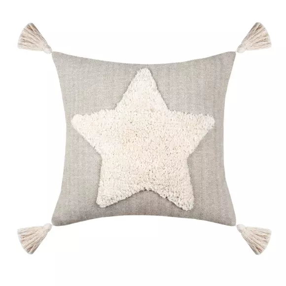 Coussin carré (40 cm) Hayden étoile Ecru 3