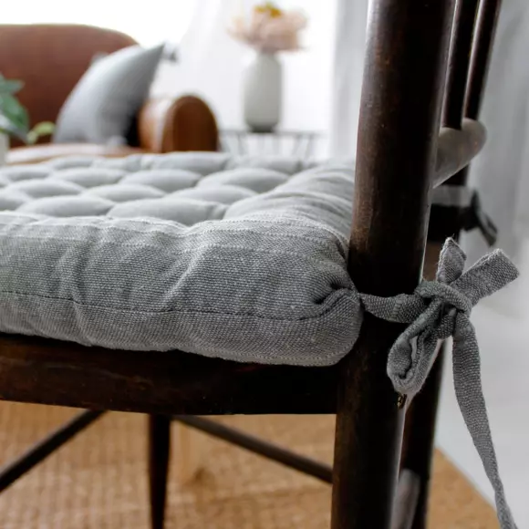 Coussin de chaise carré Bombay Gris 2