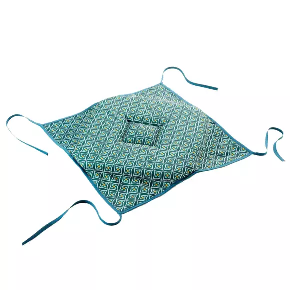 Galette de chaise carrée à rabats Havana Vert kaki 2