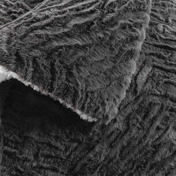Plaid piel sintética (150 cm) Toronto Topo obscruro 2