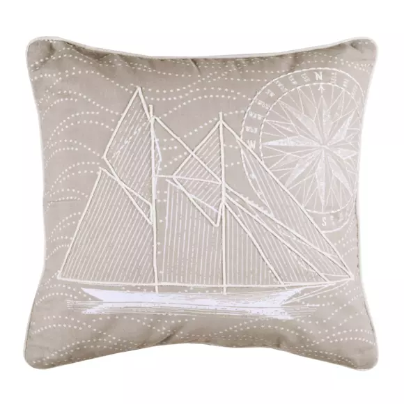 Coussin carré coton (40 cm) Yacht Gris 3