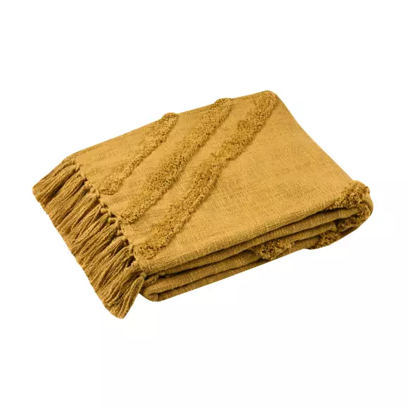 Jeté de canapé coton (150 cm) Bamako Jaune moutarde 3