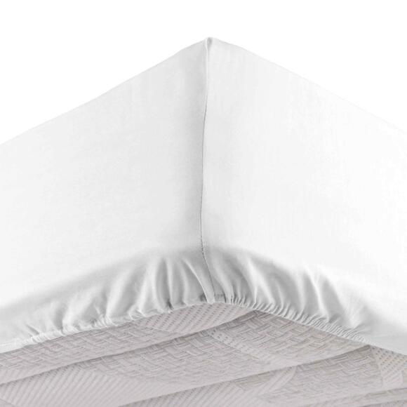 Spannbettlaken aus gewaschener Baumwolle (140 cm) Linette Weiß 2