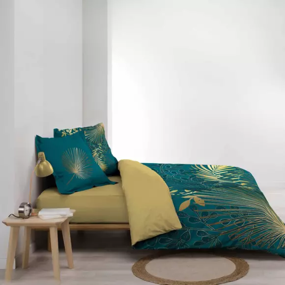 Funda Nórdica y dos fundas de almohada en algodón (260 cm) Strassy Azul trullo 3